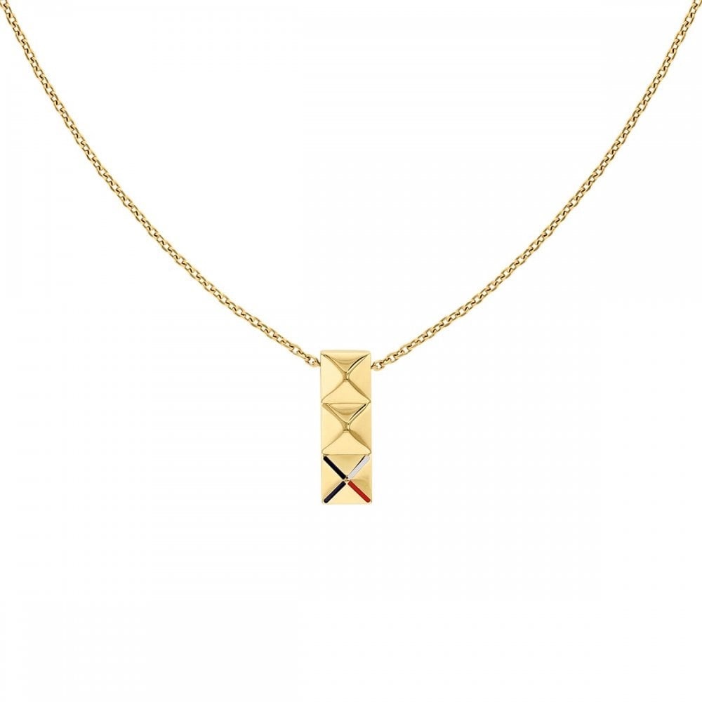 TOMMY HILFIGER Gianna Gold Plated Rectangle Drop Necklace